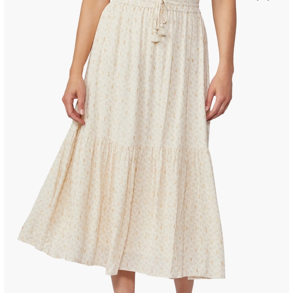 NWOT Paige “jessalyn” tie waist metallic maxi skirt in size small